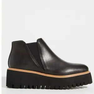 All Black Platform Chelsea Boots - black