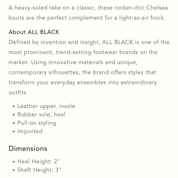 All Black Platform Chelsea Boots - black
