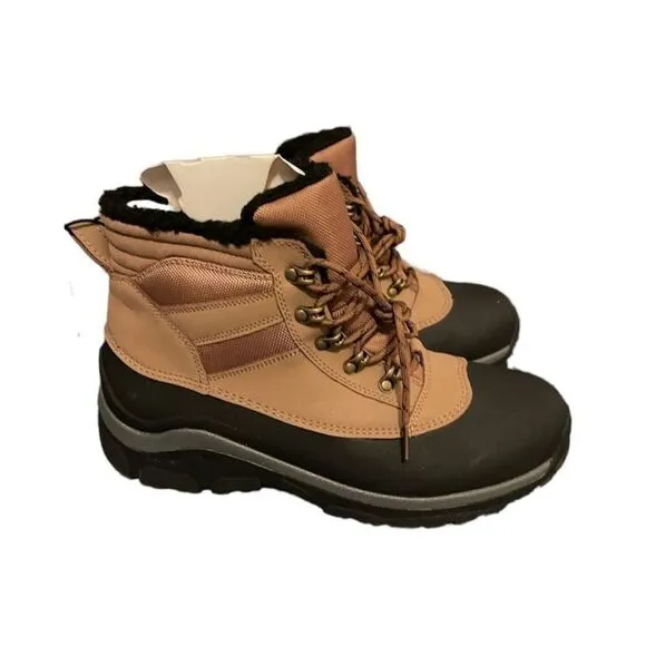 ALL IN MOTION MEN'S JULIAN WATERPROOF WINTER BOOTS COGNAC  size 13