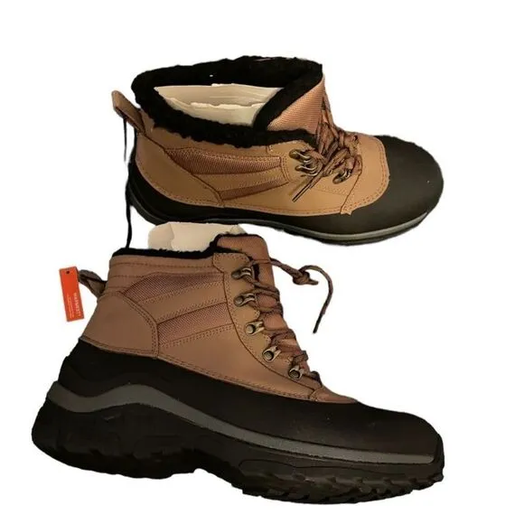 ALL IN MOTION MEN'S JULIAN WATERPROOF WINTER BOOTS COGNAC  size 13