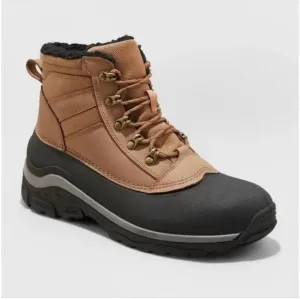 ALL IN MOTION MEN'S JULIAN WATERPROOF WINTER BOOTS COGNAC  size 13