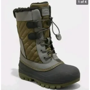 All In Motion Olive Green Kids' Shay Winter Boots