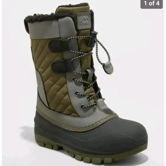 All In Motion Olive Green Kids' Shay Winter Boots