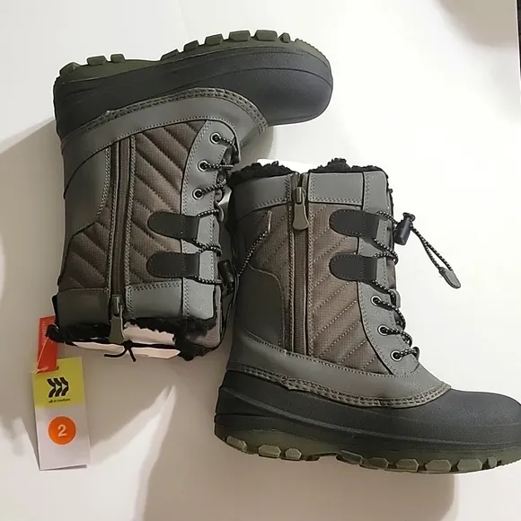 All In Motion Olive Green Kids' Shay Winter Boots