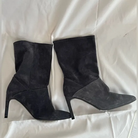 All Saints All Saints Orlana Gray Suede Heeled Boots Women’s EU 41, US 11 Gray