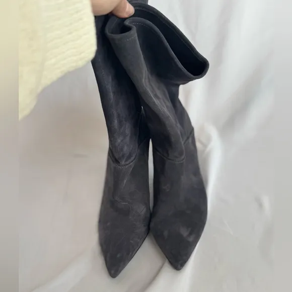 All Saints All Saints Orlana Gray Suede Heeled Boots Women’s EU 41, US 11 Gray