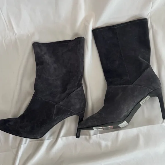 All Saints All Saints Orlana Gray Suede Heeled Boots Women’s EU 41, US 11 Gray