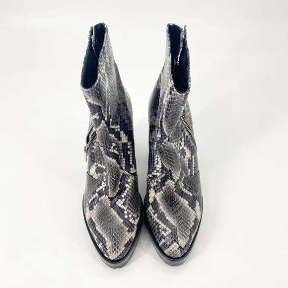 All Saints Ana Snake Embossed Boots Sz 7