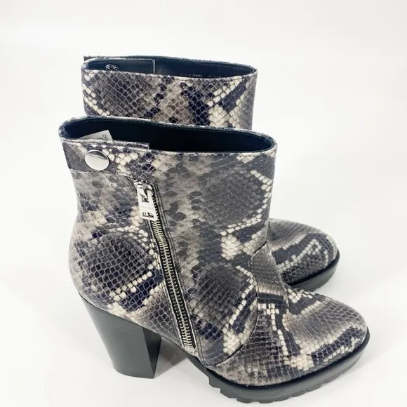 All Saints Ana Snake Embossed Boots Sz 7