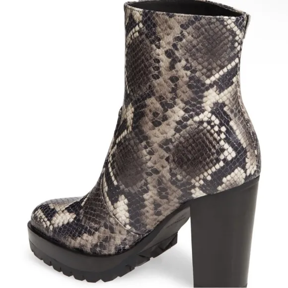 All Saints Ana Snake Embossed Boots Sz 7