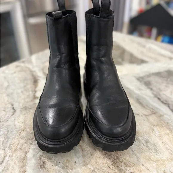 All Saints Black Combat Moto Hallie boots EUC leather