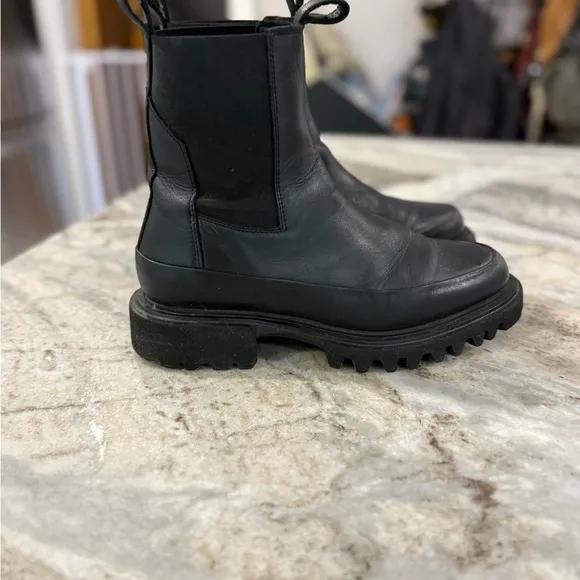 All Saints Black Combat Moto Hallie boots EUC leather