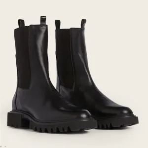 All Saints Black Combat Moto Hallie boots EUC leather