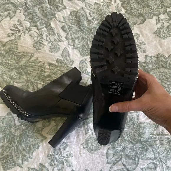 All Saints Black Devora Stud Platform Ankle Boots