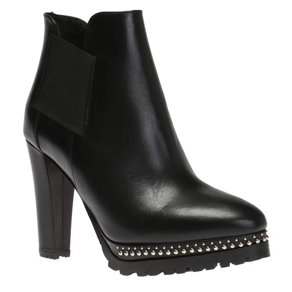 All Saints Black Devora Stud Platform Ankle Boots