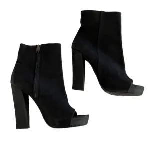 All Saints bleach pebbled leather peep toe bootie