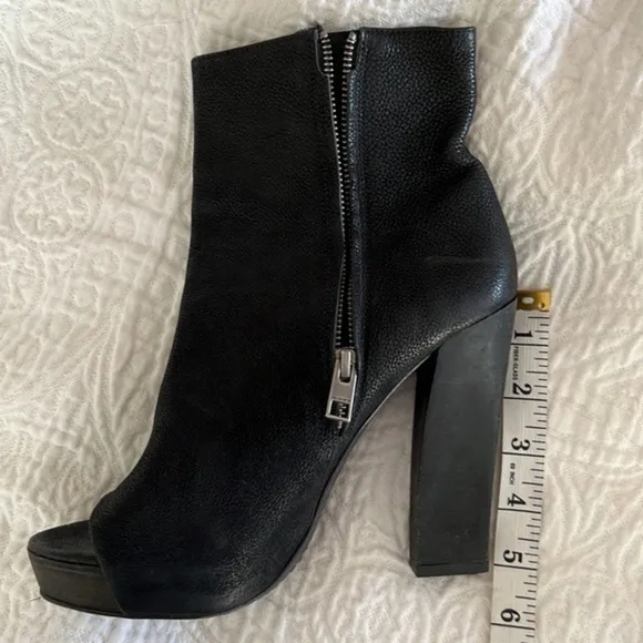 All Saints bleach pebbled leather peep toe bootie