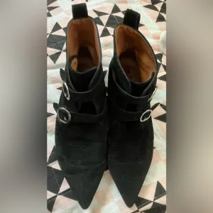All Saints BOOTS ladies sz US 8.5 9 EU40 Pointed black suede Leather GOTH Witchy