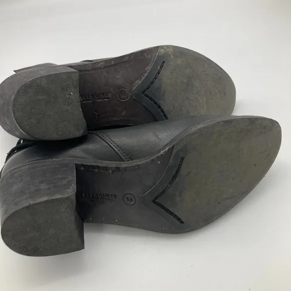 all saints buckled jodhpur leather ankle boots