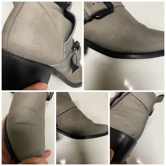 All Saints Flynn boots dark grey leather Size 39.5/US 9.5