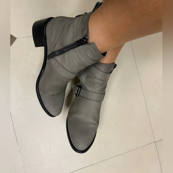 All Saints Flynn boots dark grey leather Size 39.5/US 9.5