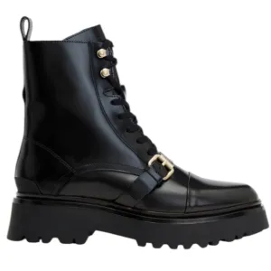 All saints Stellar Black Leather Boots Size 37/US 7