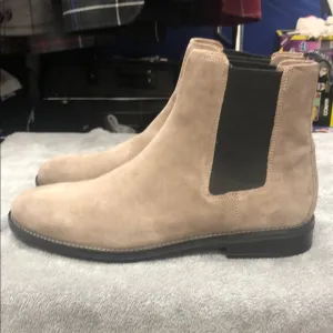 All Saints Tan Chelsea Boots with Elastic Panels