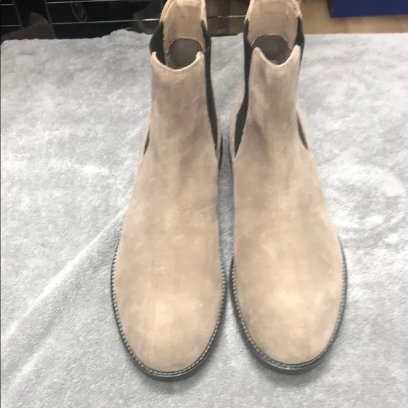 All Saints Tan Chelsea Boots with Elastic Panels