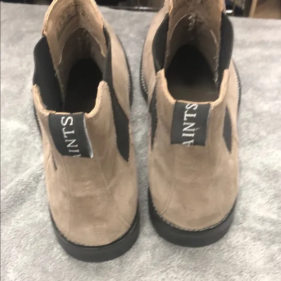All Saints Tan Chelsea Boots with Elastic Panels