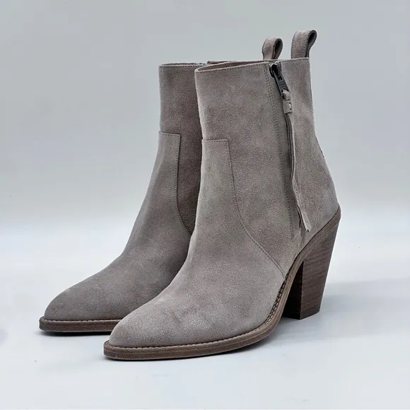 All Saints Taupe Suede Ankle Boots