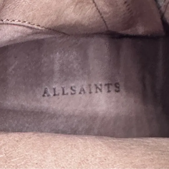 All Saints Taupe Suede Ankle Boots
