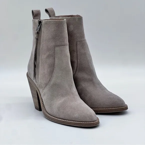 All Saints Taupe Suede Ankle Boots