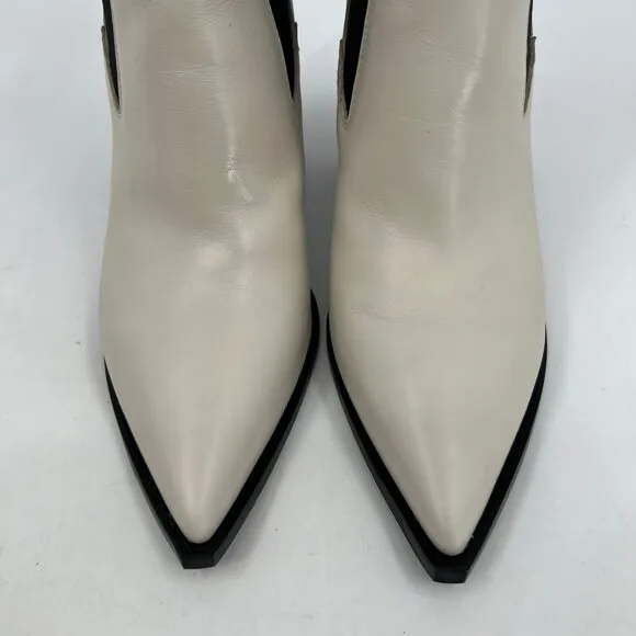 All Saints White/Black Ultra-High Block Heel Boots | Size 11