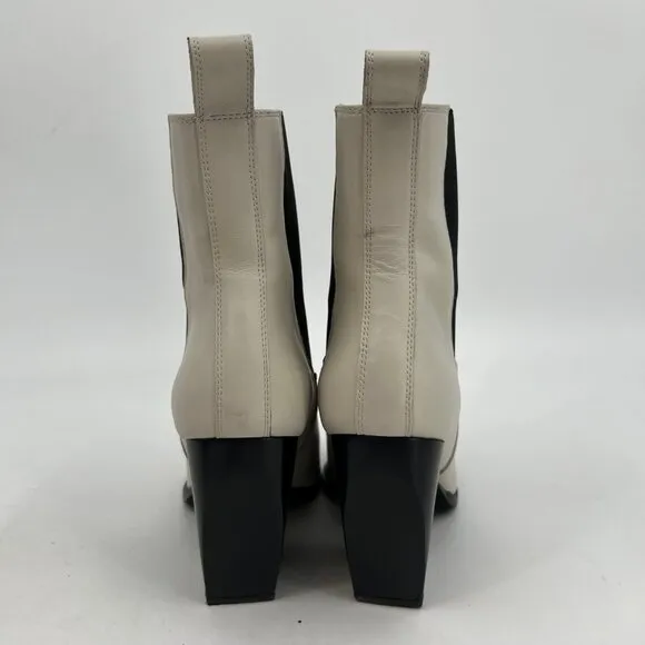 All Saints White/Black Ultra-High Block Heel Boots | Size 11