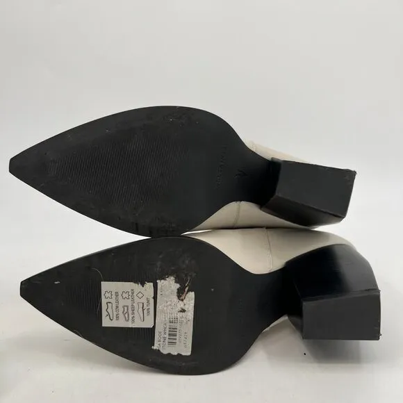 All Saints White/Black Ultra-High Block Heel Boots | Size 11