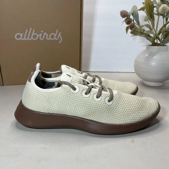 Allbirds Tree Runners Lace Up Stony Cream (Hazy Cocoa Sole) Shoes Men's US 8 NWB