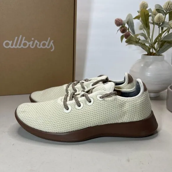 Allbirds Tree Runners Lace Up Stony Cream (Hazy Cocoa Sole) Shoes Men's US 8 NWB