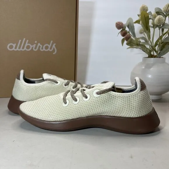 Allbirds Tree Runners Lace Up Stony Cream (Hazy Cocoa Sole) Shoes Men's US 8 NWB