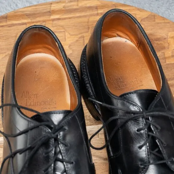 ALLEN EDMONDS HILLCREST BLACK MADE IN U.S.A. BICYCLE TOE SHOES SIZE 9.5 D