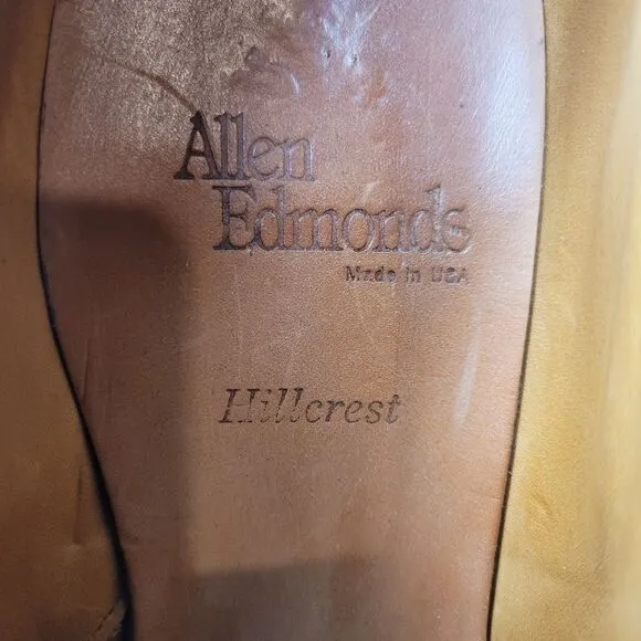 Allen Edmonds Hillcrest Shoes Men's Size 10 Black Leather Bicycle Toe Oxford