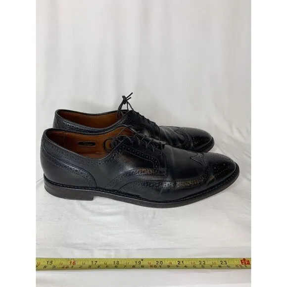Allen Edmonds Men's Dress Shoes Black‎ Leather Wingtip Player's Shoes Size 12D