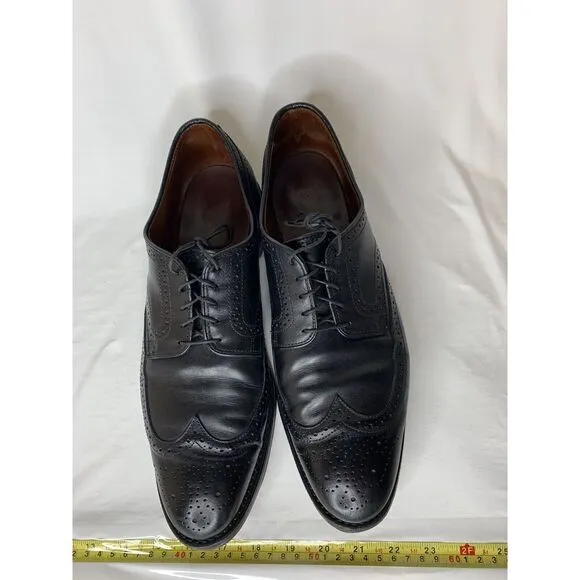 Allen Edmonds Men's Dress Shoes Black‎ Leather Wingtip Player's Shoes Size 12D