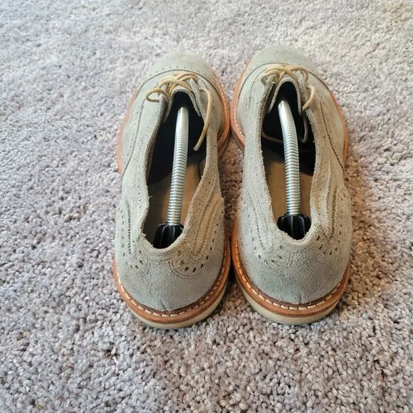 Allen Edmonds Strandmok Grey Cap-Toe Mens Suede‎ Oxford Shoes Size 11.5 D