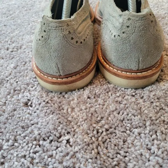 Allen Edmonds Strandmok Grey Cap-Toe Mens Suede‎ Oxford Shoes Size 11.5 D