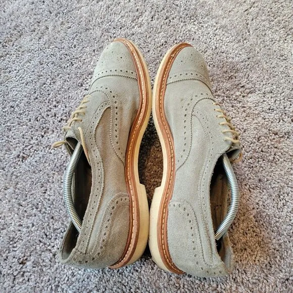 Allen Edmonds Strandmok Grey Cap-Toe Mens Suede‎ Oxford Shoes Size 11.5 D