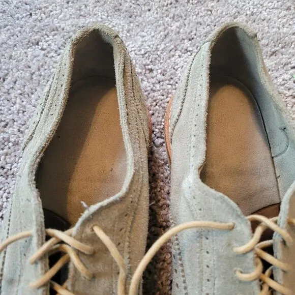 Allen Edmonds Strandmok Grey Cap-Toe Mens Suede‎ Oxford Shoes Size 11.5 D