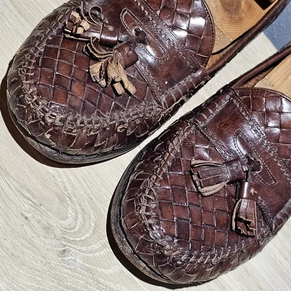 Allen Edmonds Tobago Shoes Mens 10.5 D Woven Resort Tassel Loafer Made in ITALY