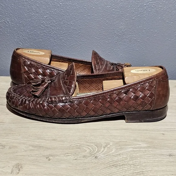 Allen Edmonds Tobago Shoes Mens 10.5 D Woven Resort Tassel Loafer Made in ITALY