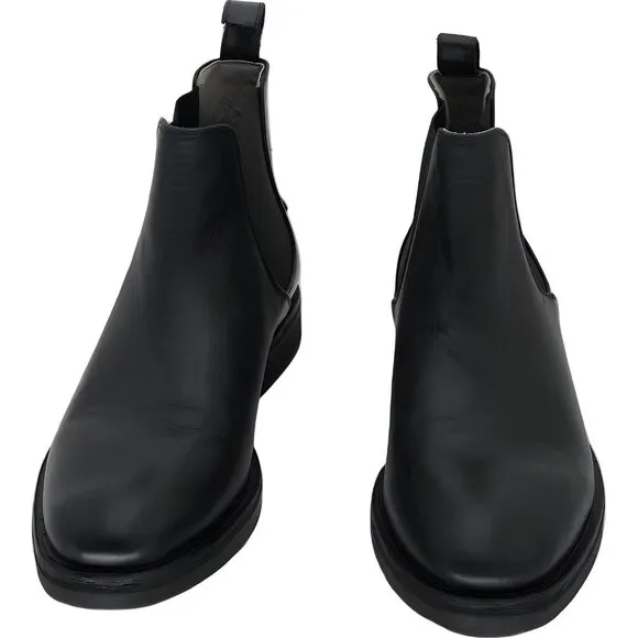 ALLSAINTS Men's Black Creed Leather Chelsea Boots Size 10 EU 43