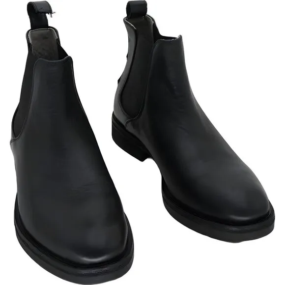 ALLSAINTS Men's Black Creed Leather Chelsea Boots Size 10 EU 43